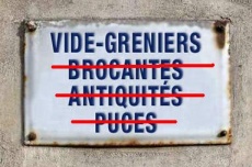 pancarte vide grenier seulement